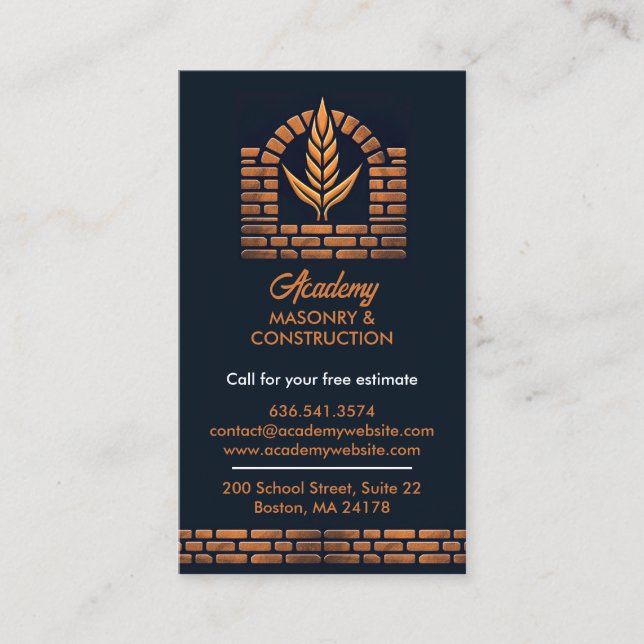 Masonry Construction Business Card (Front)