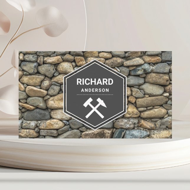 Masonry Construction Stone Wall Stoneworks Business Card (Creator Uploaded)