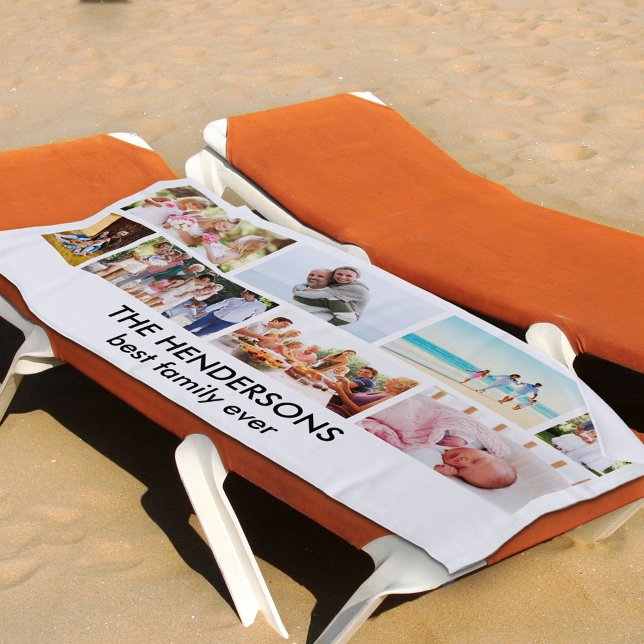 Masonry Grid 8 Photo Collage Family Beach Towel (Creator Uploaded)
