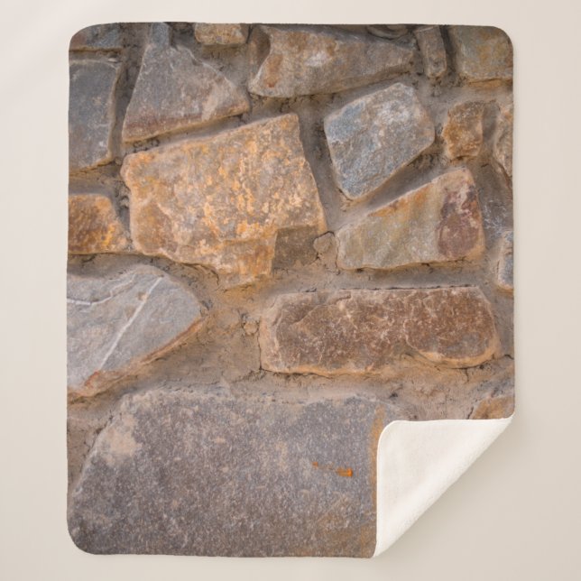 Masonry natural stoneabstract, ancient, antiquity, sherpa blanket (Front)