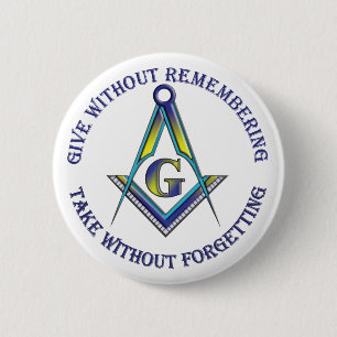 Masons give and take 6 cm round badge