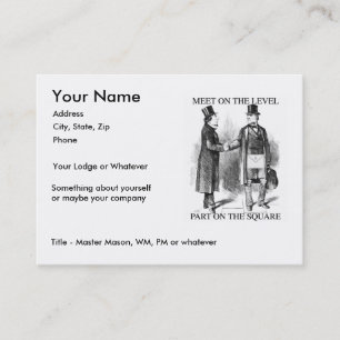 Masons Meeting, Large size Business Card