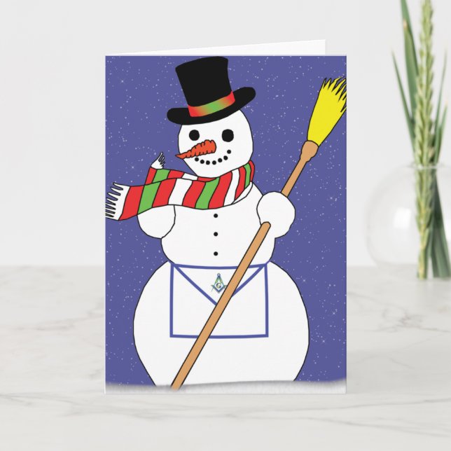 Masons Snowman Holiday Card (Front)