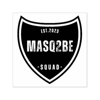 "Masq2Be font design 12" Self-inking Stamp