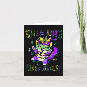 Masque Mardi Apparel Costumes Mardi Gras Cat Card
