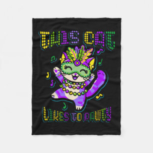 Masque Mardi Apparel Costumes Mardi Gras Cat  Fleece Blanket