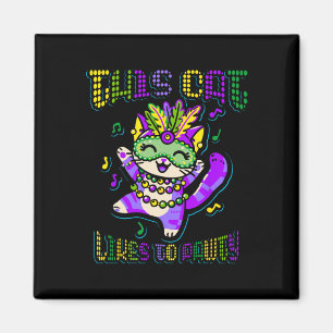 Masque Mardi Apparel Costumes Mardi Gras Cat Magnet