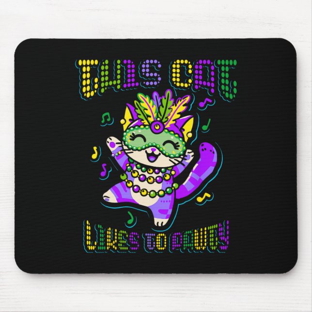 Masque Mardi Apparel Costumes Mardi Gras Cat  Mouse Mat (Front)