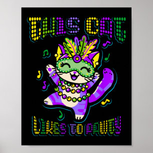 Masque Mardi Apparel Costumes Mardi Gras Cat  Poster