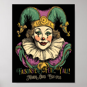 Masque Mardi Apparel Costumes Vintage Mardi Gras C Poster