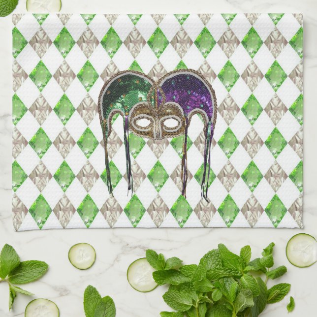 Masque une Paillette Tea Towel (Folded)