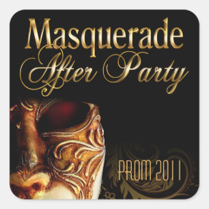 Masquerade After Party Prom 2011 Square Sticker