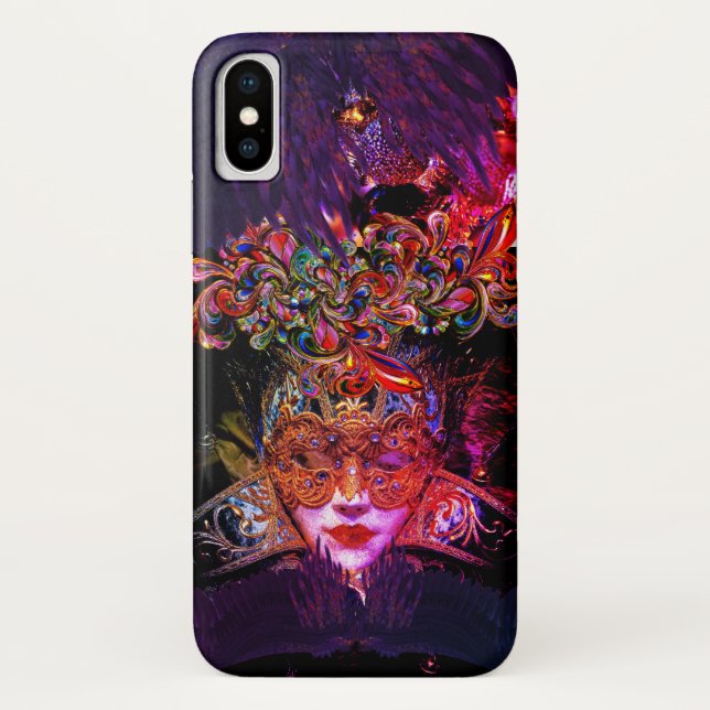  Masquerade Ball Beauty mask gothic purple black Case-Mate iPhone Case (Back)