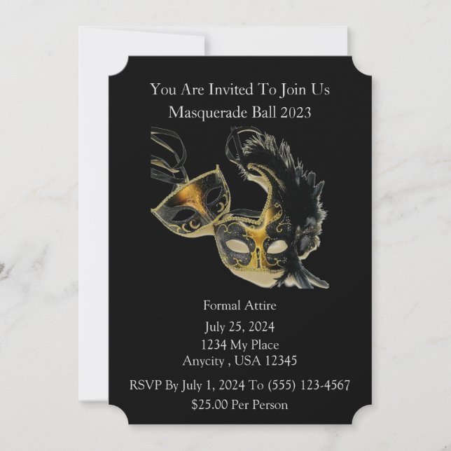 Masquerade Ball Invitation (Front)