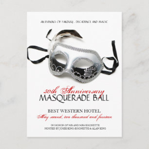 Masquerade Ball Invitation Postcard