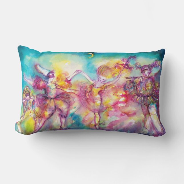 MASQUERADE BALL,Mardi Gras Masks,Dance,Music Lumbar Cushion (Front)