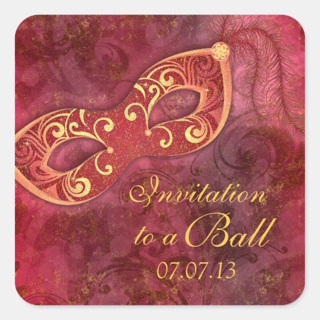 Masquerade Ball Mardi Gras Party Envelope Seal (Front)