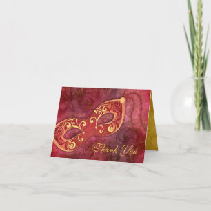 Masquerade Ball Mask Burgundy Wedding Thank You