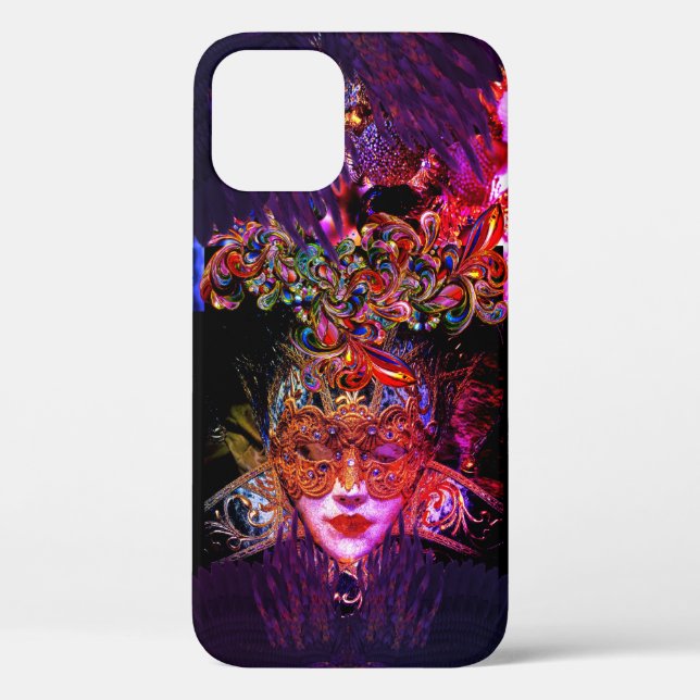  Masquerade Ball mask face gothic purple pink Case-Mate iPhone Case (Back)
