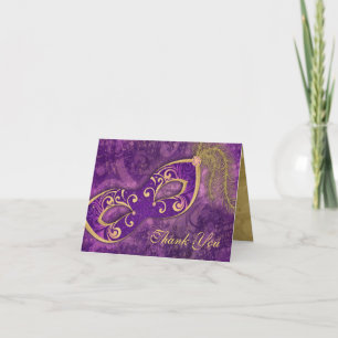Masquerade Ball Mask Wedding Thank You Purple
