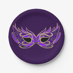 Masquerade ball masked party carnivale paper plate