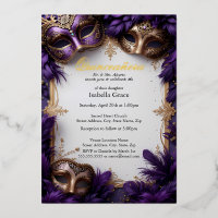 Masquerade Ball Quinceañera Royal Baroque Purple