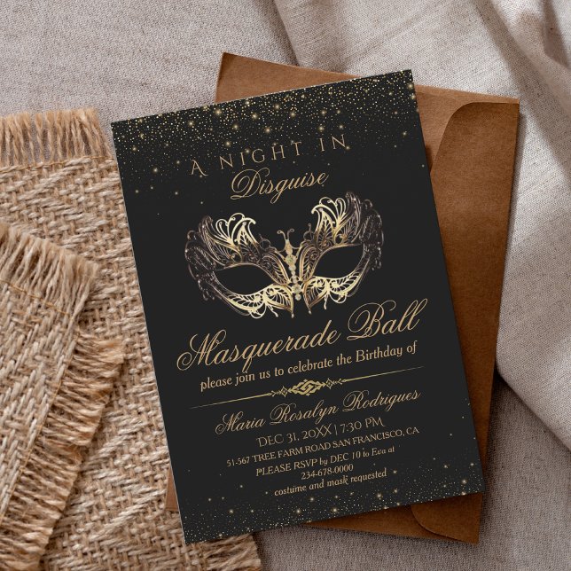 Masquerade Ball Theme Birthday Invitation (Creator Uploaded)