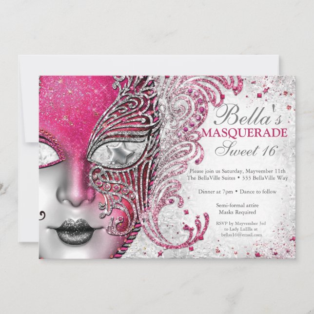 Masquerade Birthday Party Invitations (Front)