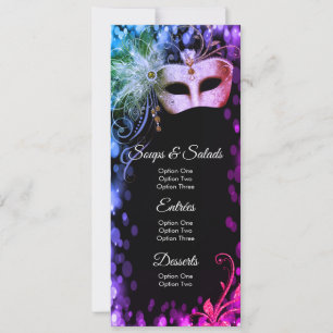 Masquerade Birthday Party Menu Programs Invitation