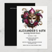 Masquerade birthday Venetian face mask floral glam