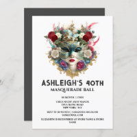 Masquerade birthday Venetian ladies face mask 40th