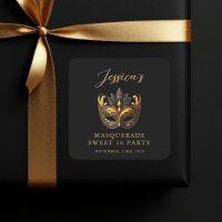 Masquerade Black Gold Sweet 16 Birthday Party