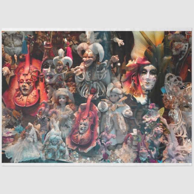 Masquerade Carnival Costume Mask 15 Decoupage Tissue Paper (Front)