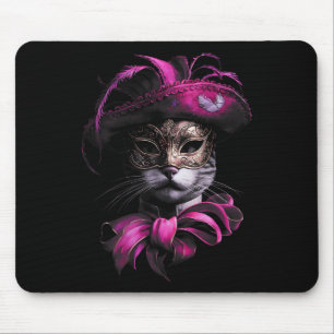 Masquerade Cat Feline Feisty Frolics Carnival Mard Mouse Mat