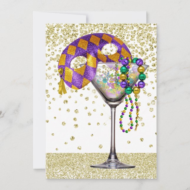 Masquerade Cocktail Party Invitation (Front)