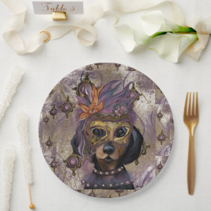 MASQUERADE DOXIE ART PAPER PLATE