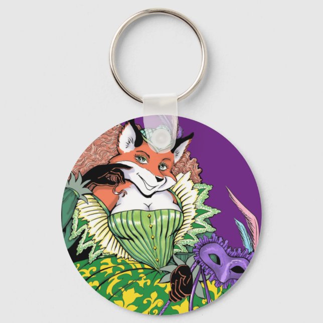 Masquerade Fox Keychain (Front)