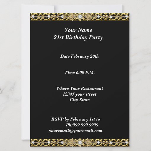 Masquerade Gold Black Hot Glamour Birthday Party Invitation Zazzle