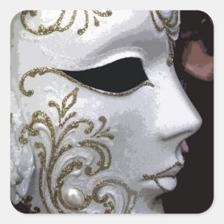 MASQUERADE (GOLD) SQUARE STICKER