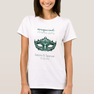 Masquerade Green Mask Vibrant Emerald Custom T-Shirt