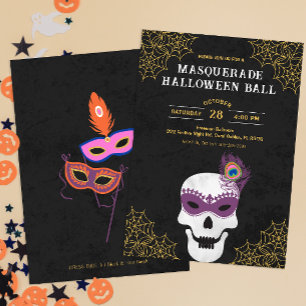 Masquerade Halloween Ball Skull Invite
