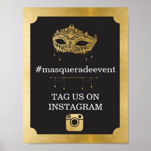 Masquerade Instagram Sign Photo Insta Event Party