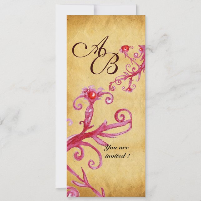 MASQUERADE MAGIC BERRIES  MONOGRAM, INVITATION (Front)