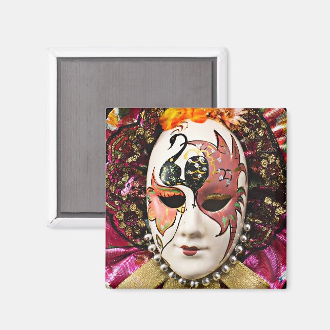 Masquerade, Mardi Gras, Carnival Mask Magnet (Front/Back)