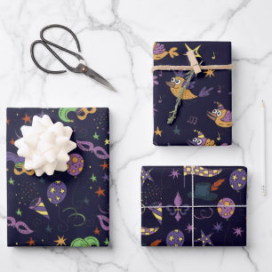 Masquerade Mardi Gras Wrapping Paper Sheet