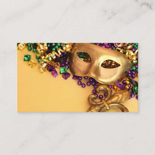 Masquerade Marti Gras Mask Business Card (Front)
