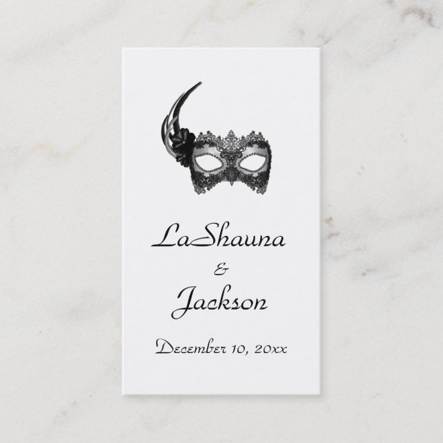"Masquerade Mask" - Black w/ Lace Business Card (Front)