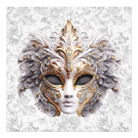 Masquerade Mask Colored in Grays