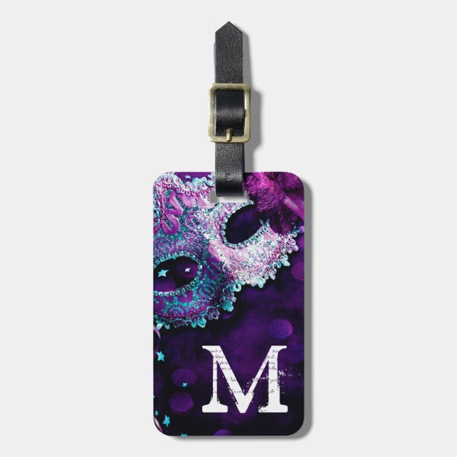 Masquerade Mask Costume Hallo Monogram Luggage Tag (Front Vertical)