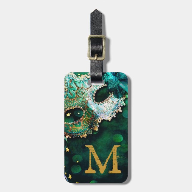 Masquerade Mask Costume Hallo Monogram Luggage Tag (Front Vertical)